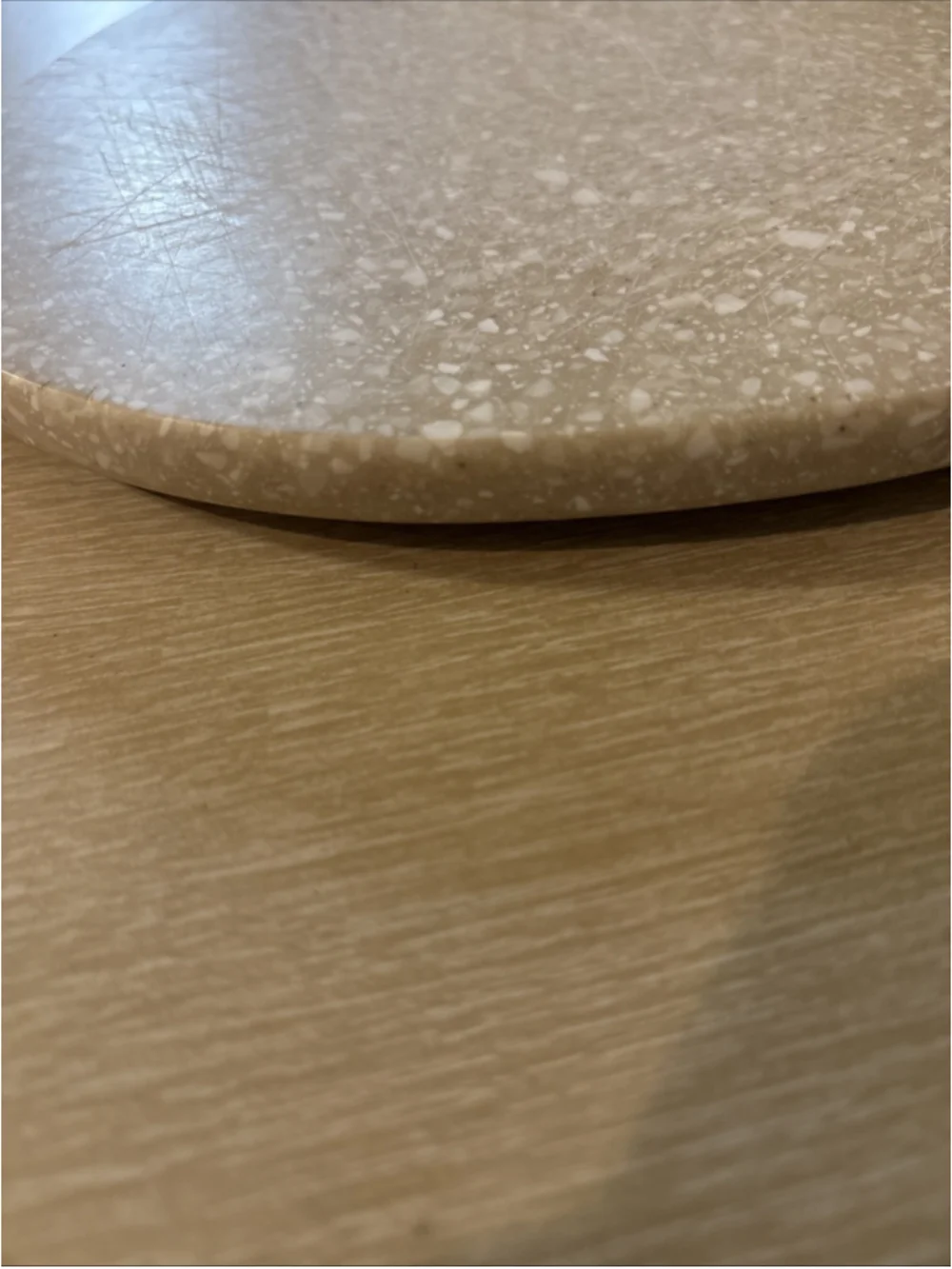Vtg Corian Solid Surface Cat Cutting Board Trivet Speckled Beige Gray Cream 1191